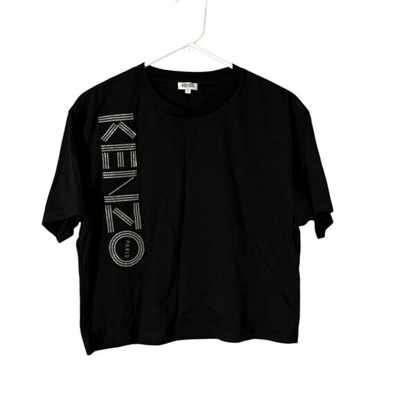 Kenzo Glitter Graphic Boxy Tee Black Size Small - Picture 1 of 7